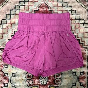 FP Movement by Free People High-Waist Athletic Shorts in Bright Pink